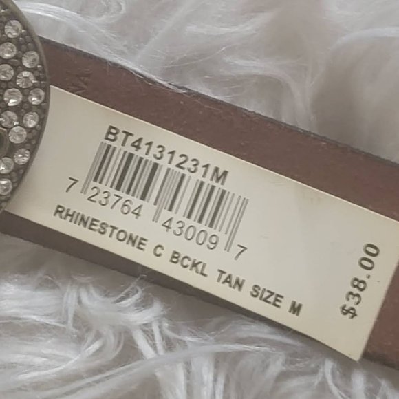 NWT Fossil Rhinestone Leather Belt Size Medium - Picture 3 of 12
